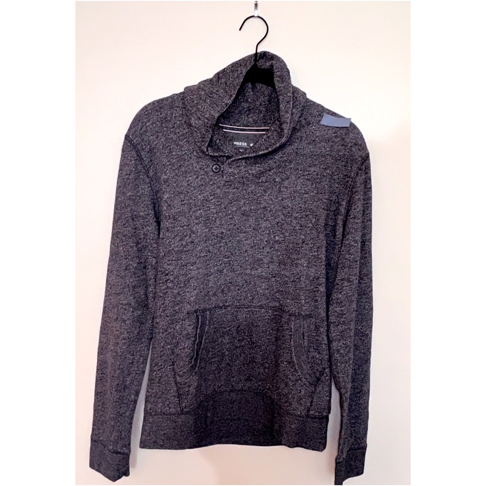 Express Mens grey knit sweater | casual sweatshirt | pull over | size: small